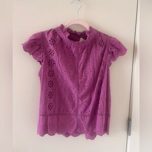 Women’s Eyelet Top in gorgeous rich Lilac